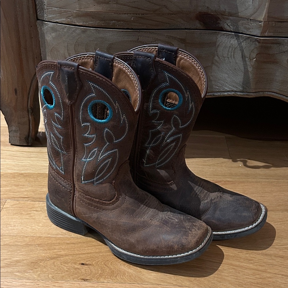 Justin Boots Kids Brown and Blue Western Boots